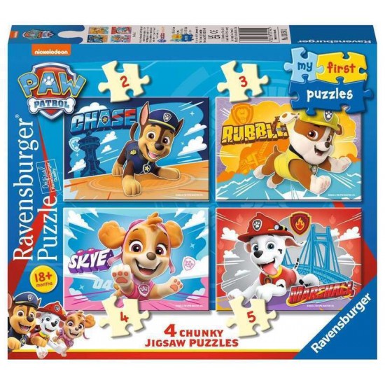 Ravensburger My First Puzzles: Paw Patrol 4 Chunky Jigsaw Puzzles (03154) Ravensburger My First Puzzles: Paw Patrol 4 Chunky Jigsaw Puzzles (03154)