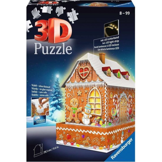 Ravensburger 3D Puzzle Midi: Gingerbread House Night Edition (216pcs) (11237)