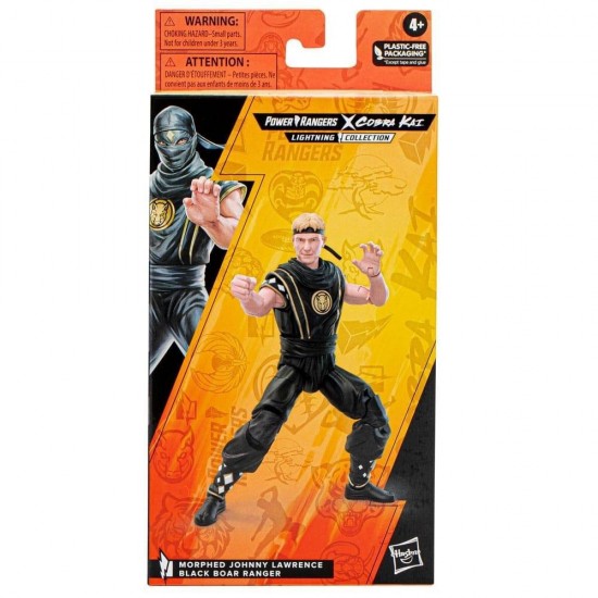 Hasbro Power Rangers x Cobra Kai Lightning Morphed Johnny Lawrence Black Boar Ranger figure 15cm