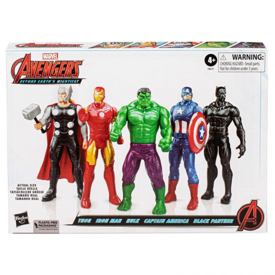 Hasbro Marvel Avengers: Beyond Earth's Mightiest - Thor / Iron Man / Hulk / Captain America / Black Panther Action Figure Set (5 Pack) (F8677) Hasbro Marvel Avengers: Beyond Earth's Mightiest - Thor / Iron Man / Hulk / Captain America / Black Panther Action Figure Set (5 Pack) (F8677)