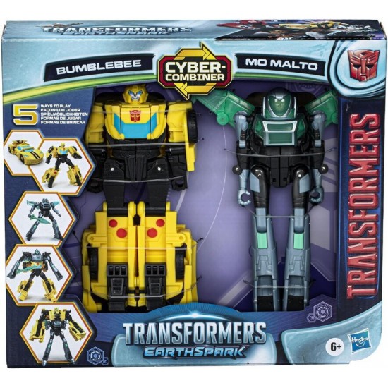 Hasbro Transformers Earthspark: Cyber-Combiner - Bumblebee & Mo Malto Action Figures (F8439)