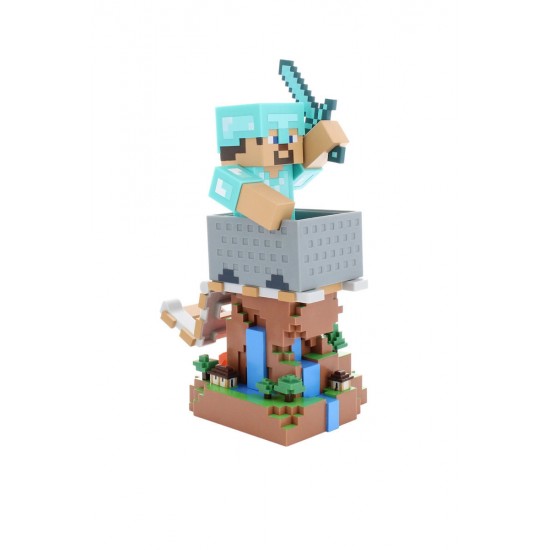  EXG Cable Guys: Minecraft - Steve in Diamond Armour Phone & Controller Holder (CGCRMC400756)