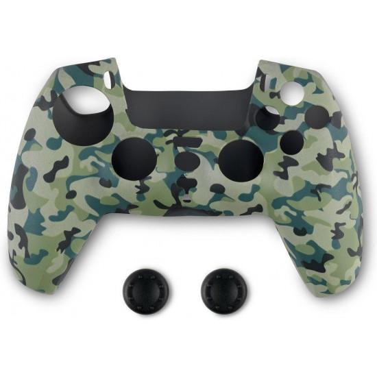 Spartan Gear - Controller Silicon Skin Cover and Thumb Grips (compatible with playstation 5) (colour: Green Camo)