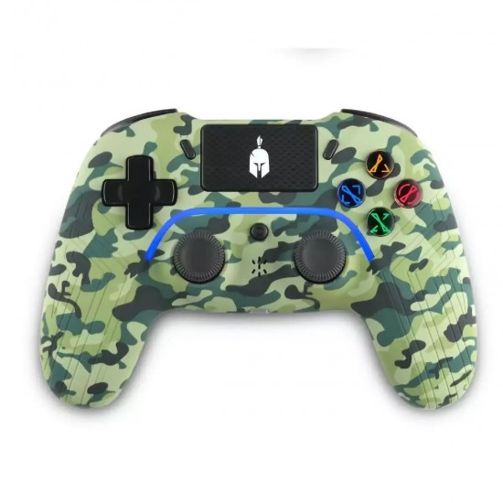 Spartan Gear - Aspis 4 Wired & Wireless Controller (Compatible with PC [wired] and Playstation 4 [wireless]) (colour: Green Camo)
