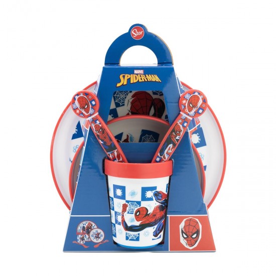  Stor Marvel: Spiderman Arachnid Grid - Non Slip 5 Pcs Bicolor Premium Set (74781)