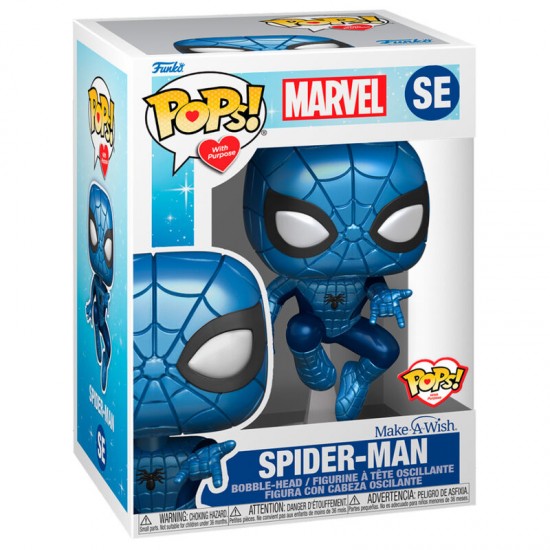 FUNKO POP figure Marvel Make a Wish Spiderman Metallic