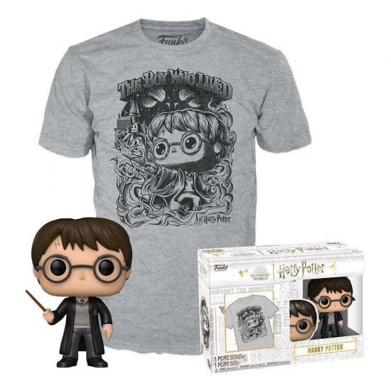 Funko Pop! & Tees (Adult): Harry Potter - Harry Potter Vinyl Figure and T-Shirt (L)