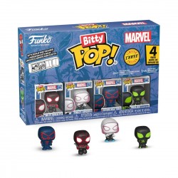 Funko Bitty Pop! 4-Pack: Spider-Man - Miles Morales, Ghost-Spider, Spider-Man 2099, Spider-Man Stealth Suit Vinyl Figures